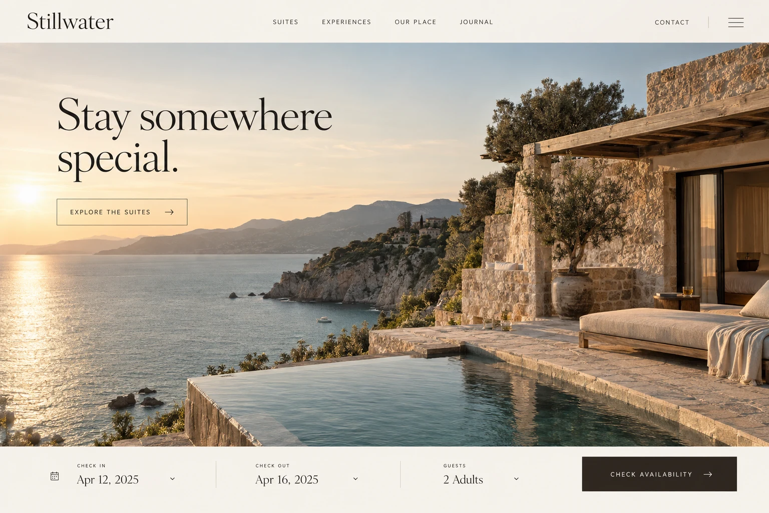 Hospitality website design concept